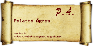 Paletta Ágnes névjegykártya